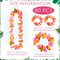 80 Pcs Hawaiian Leis for Luau Party Hawaiian Flower Lei Necklaces Bracelets Headbands Supplies Decorations(Orange and Pink)